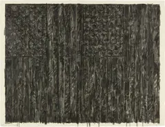 Flags II by Jasper Johns, 1973, Screenprint in black and grays, on J.B. Green paper, with full margins, sold Oct 2019