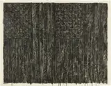Jasper Johns, Flags II, 1973, Screenprint in black and grays, on J.B. Green paper, with full margins