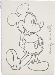 Mickey Mouse by Andy Warhol, circa 1983, Graphite drawing on wove paper, sold Oct 2019