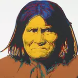 Geronimo, from Cowboys and Indians by Andy Warhol, 1986, Screenprint in colors, on Lenox Museum Board, the full sheet, sold Oct 2019