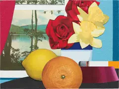 Still Life Collage by Tom Wesselmann, 1974, Acrylic and paper collage in colors, on canvas mounted to Korpine (as issued), the full sheet, sold Oct 2019