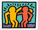 Keith Haring, Best Buddies, 1990, Screenprint in colors, on wove paper, with full margins