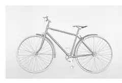 Bicycle by Ai Weiwei, 2014, Stainless steel body, white tires and seat imprinted with an image of the artist's face, offered Oct 2019