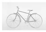 Ai Weiwei, Bicycle, 2014, Stainless steel body, white tires and seat imprinted with an image of the artist's face