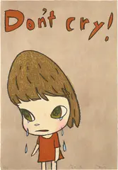 Don't Cry by Yoshitomo Nara, 2012, Ukiyo-e woodcut in colors, on Japanese paper, the full sheet, sold Oct 2019