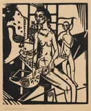 Heinrich Campendonk, Interieur mit zwei Akten, plate 1, from Die Schaffenden, vol. I, no. 2 (Interior with Two Nudes, from The Creatives)