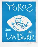 Toros en Vallauris by Pablo Picasso, 1957, Linocut in colors, on wove paper, with margins, sold Oct 2019