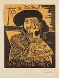 Toros Vallauris by Pablo Picasso, 1958, Linocut in black and orange, on smooth wove paper, with full margins, sold Oct 2019