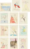 After 50 Years of Surrealism by Salvador Dalí, 1974, The complete set of 12 drypoints with pochoir in colors, on Rives BFK paper, with full margins, lacking title page, colo, offered Oct 2019