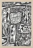 Jean Dubuffet, Scénario Bref (Brief Scenario), 1979, Screenprint, on Arches crème paper, with full margins