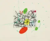 Joan Miró, Préparatifs d'oiseaux III (Bird Preparations III), 1963, Aquatint in colors, on Rives BFK paper, the full sheet