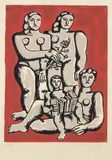 Fernand Léger, Accordianist's family, from Album of 10 Serigraphs, 1954, Screenprint in colors, on Arches paper, with full margins
