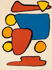 Stone Age by Alexander Calder, 1969, Lithograph in colors, on wove paper, the full sheet, sold Oct 2019