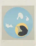 Jean Arp, Le Soleil recerclé (Around the Sun): plate 18, 1962-65, Woodcut in colors, on Japon nacré paper, with full margins