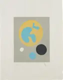 Jean Arp, Le Soleil recerclé (Around the Sun): plate 13, 1962-65, Woodcut in colors, on Japon nacré paper, with full margins