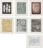 Mark Tobey, Transitions, 1971, The complete set of seven aquatints in colors, on wove paper, with full margins, all contained in the original beige cloth-covered portfolio, with justification
