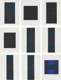 Ad Reinhardt, Ten Screenprints portfolio: nine plates, 1966, Nine screenprints in colors, on heavy wove paper, contained in the original paper folder, title page, justification and each in their corresponding numbered folio, lacking plate 5
