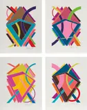William T. Williams, Untitled, 1970, The complete set of four screenprints in colors, on Rives BFK paper, with full margins, all contained in the original heavy black wove paper folio with colophon
