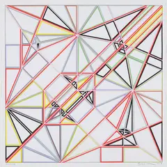 Pegasus (Origami) by Sarah Morris, 2007, Ink and gouache drawing, on paper, sold Oct 2019