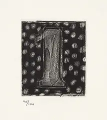Jasper Johns, Figure 1, from 0-9, 1975, Etching with aquatint, on Barcham Green paper watermark 'J. Johns', with full margins