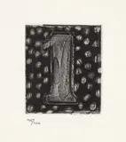 Jasper Johns, Figure 1, from 0-9, 1975, Etching with aquatint, on Barcham Green paper watermark 'J. Johns', with full margins