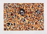 Richmond Burton, Frequent Flyer, 1998, Woodcut in colors, on handmade Japanese paper, with full margins