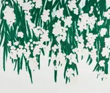 Mimosa, April 30 by Donald Sultan, 2015, Screenprint in colors with flocking, on museum board, the full sheet, sold Oct 2019