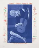 David Hockney, The Old Guitarist, plate 2, from The Blue Guitar, 1976-77, Etching and aquatint in colors, on Inveresk paper, with full margins