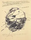 Untitled by Raymond Pettibon, 1991, Ink and watercolor drawing on Cranes Distaff Linen paper, offered Oct 2019