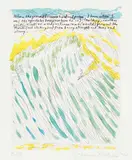 Raymond Pettibon, Untitled (When the Ground Becomes Hard and Firm), 2002, Etching and aquatint with hand-coloring, on Rives BFK paper, with full margins