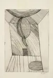Louise Bourgeois, He Disappeared into Complete Silence: Untitled (Ceiling Floating), alternative plate, 1946-47, Unique engraving and drypoint, on smooth wove paper, with full margins