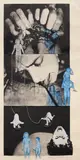 Kiki Smith, Puppet, 1993-94, Photgravure with collaged etching, aquatints and string additions in colors