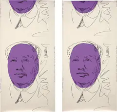 Mao (wallpaper): two panels by Andy Warhol, 1974, Two sheets of wallpaper, sold Oct 2019