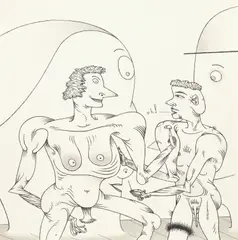 Jim Nutt, Who Chicago?; and I Have Been Waiting!, 1980, Lithograph in black and light gray, on buff wove paper, the full sheet with accompanying specially bound Who Chicago? exhibition catalogue and cloth-covered portfolio with screenprinted text