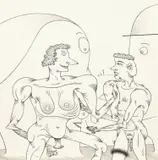 Jim Nutt, Who Chicago?; and I Have Been Waiting!, 1980, Lithograph in black and light gray, on buff wove paper, the full sheet with accompanying specially bound Who Chicago? exhibition catalogue and cloth-covered portfolio with screenprinted text