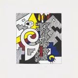 Roy Lichtenstein, Dancing Figures, from American Indian Theme, 1980, Etching, aquatint and engraving in colors, on Lana paper, with full margins