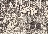 William Copley, Woman Taken in Adultery, 1964, Black marker drawing on wove paper
