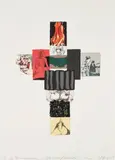 Robert Longo, Body of a Comic (Clown Bank), 1989, Lithograph in colors, on Arches paper, with full margins