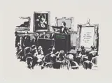 Morons by Banksy, 2007, Screenprint in colors, on Arches 88 paper, with full margins, sold Oct 2019