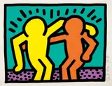 Keith Haring, Best Buddies, from Pop Shop I, 1987, Screenprint in colors, on Coventry rag paper, with full margins