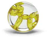 Jeff Koons, Balloon Dog (Yellow), 2015, Porcelain multiple painted in chrome, contained in the original Styrofoam-lined presentation box with silver printed signature and original plastic stand