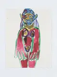Richard Prince, Untitled (Hippie Drawing), from In The Darkest Hour There May Be Light, 2006, Lithograph in colors, on wove paper, the full sheet hinged to wove paper (as issued)