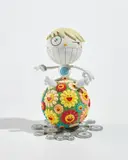 Oval (Peter Norton Christmas Project 2000) by Takashi Murakami, 2000, Polychrome plastic multiple containing a mini CD,, sold Oct 2019