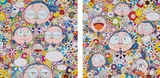 Self-Portrait of the Manifold Worries of a Manifoldly Distressed Artist; The Artist's Agony and Ecstacy by Takashi Murakami, 2012, Two offset lithographs in colors, on smooth wove paper, the full sheets, sold Oct 2019