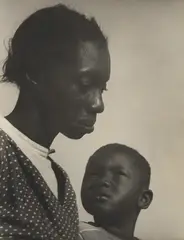 Consuelo Kanaga, Mother and Son (The Question, Florida), 1950, Toned gelatin silver print