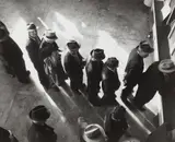 Unemployment Benefits Aid Begins, San Francisco by Dorothea Lange, 1939, Gelatin silver print, sold Apr 2019