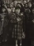 Dorothea Lange, Pledge of Allegiance at Raphael Weill Elementary School a Few Weeks Prior to Evacuation, San Francisco