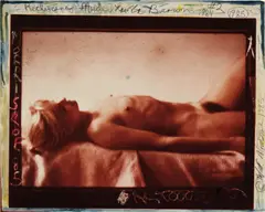 Mark Morrisroe, Reclining Nude; Laura Brown, 1984-1985, Chromogenic print with applied ink