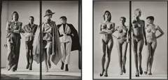 Helmut Newton, Sie Kommen, Paris (Dressed and Naked), 1981, Four gelatin silver prints