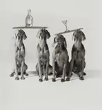 William Wegman, Cocktails, 1995, Gelatin silver print with applied ink